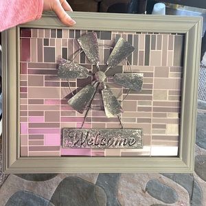 Welcome windmill wall decor